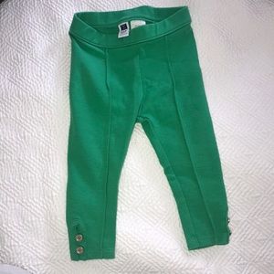 Janie and Jack Green leggings 12-18 M